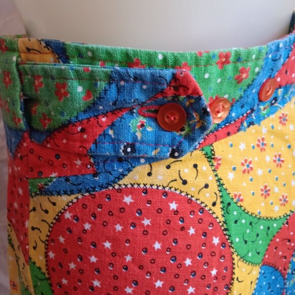 1OF1 25W Vtg Maxi Skirt 1970s Multicolor Patchwork Button Belt Handmade Boho - Picture 5 of 8